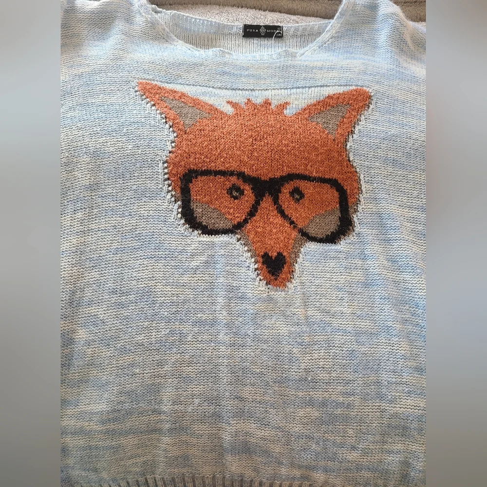 Women's Blue Fox Sweater - Picture 11 of 12